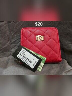 Badgley Mischka Red Quilted Small Wallet